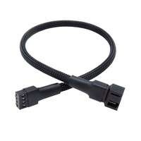 Câble Répartiteur PWM pour Ventilateur 1 vers 4, 4 Broches, Noir Tressé, 27cm, pour Ventilateur de Boîtier PC, Refroidisseur CPU, Conducteur en Cuivre Pur