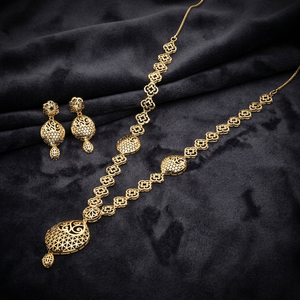 Conjunto de joyas de collares largos para mujer formado en latón de cobre con chapado en oro para ocasiones de regalo - Product Image 3