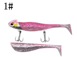 釣り用ジグヘッド ソフトルアー 11cm 37g 2個入り ソフトPVC ジギングベイト 色違い ソフトフィッシングルアー - Product Image 6