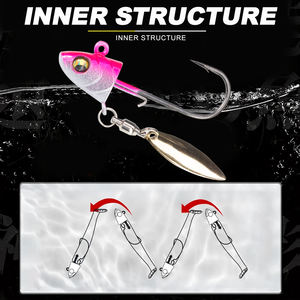 PROMO EXCEPTIONNELLE Leurre Souple 85mm 15g avec Cuillère Métallique pour Pêche au Bar, Appâts Artificiels, Leurres Nageurs pour Perche, Bar et Black Minnow - Product Image 3