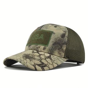 Gorra de béisbol de camionero de 6 paneles con logotipo personalizado Gorra de béisbol de camuflaje de alta calidad con parche de velcro - Product Image 2