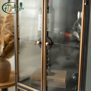 Aparador de Hierro Forjado Estilo Retro Americano [Marca], 3 Compartimentos, Mueble Multifuncional para Sala de Estar - Product Image 4