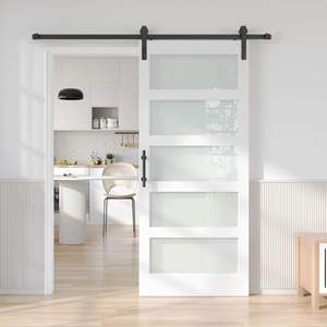 Porta Scorrevole GUJIE in Polimero ad Alta Sicurezza, 5 Pannelli Opachi, Bianca, per Interni e Soggiorno - Product Image 1