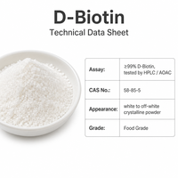 LCHBIO D-Biotine 99% CAS 58-85-5 HPLC Poudre cristalline blanche Qualité alimentaire Soutien Métabolisme Cheveux Peau Ongles Énergie Vrac