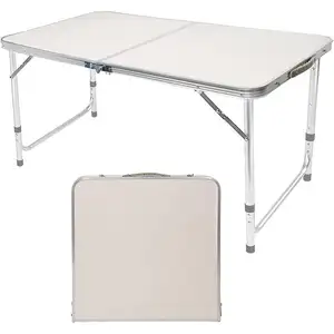 Camping Table With Carry Handle Height Adjustable Portable Folding Table