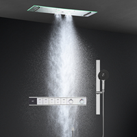 Nouvelle colonne de douche intelligente à LED 900*300MM pour salle de bain, avec jets pluie et cascade, ensemble de douche thermostatique de luxe