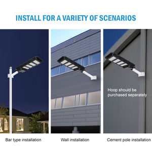 Parking Ip65 ABS étanche intégré 100w 200w 300w 400w tout en un réverbère LED extérieur solaire - Product Image 3