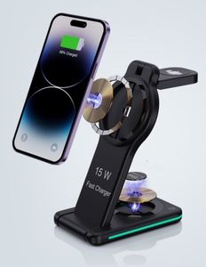 3 in 1 Multi-function Wireless Charger Magnetic Quick Charge Folding Stand <b>Desktop</b> Wireless Charging Mobile <b>Phone</b> <b>Holder</b> - Product Image 6