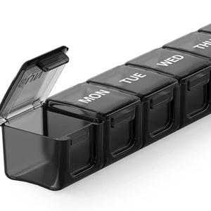 Hot Sale 240*40*33mm Plastic 7 Day Pill Box Medicine Organizer for Daily Promotion Supply