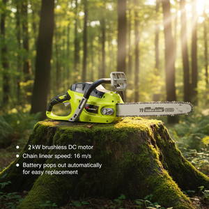 Tronçonneuse sans fil ZOMAX 58V sans balais, guide-chaîne <span class=keywords><strong>Oregon</strong></span> de 16 pouces, tronçonneuse électrique semi-professionnelle avec batterie à éjection automatique pour arboriculteur - Product Image 1