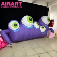 Monstre gonflable géant violet multi-yeux personnalisé, créature extraterrestre de dessin animé gonflable, accessoire de décoration pour Halloween