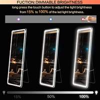Miroir sur pied arqué en alliage d'aluminium avec éclairage LED intelligent, idéal pour dressing et salle de bain – Approvisionnement direct usine