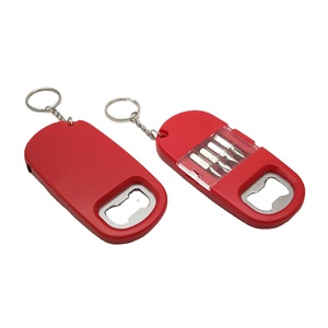 Multi función linterna cerveza botella abridor clave cadena con tornillo conductor herramienta - Product Image 3