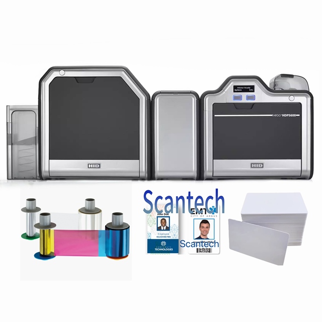 Original Hid HDP5600 Fargo Id Card Printer Dye Sublimation Plastic NFC Card Printer 600DPI PVC Business  RFID  Card Printer