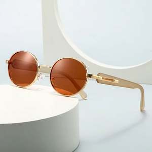 Lunettes de soleil polarisées rondes punk rétro UV400 pour hommes et femmes, avec logo personnalisé, collection 2025 - Product Image 1