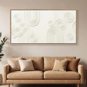 Stampa su Tela di Grandi Dimensioni, Stampa su Tela con Arco, Tela Astratta Geometrica Avorio per Arredamento Moderno del Soggiorno - Product Image 3