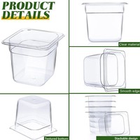 Conteneur Gastronorm en polycarbonate PC, bac alimentaire GN, empilable, qualité alimentaire, écologique