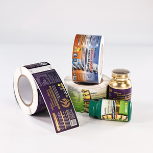 ฉลากขวดไวนิลแบบม้วนสั่งทำจากโรงงานสำหรับผลิตภัณฑ์เสริมอาหาร กันน้ำ กันน้ำมัน ได้รับการรับรองมาตรฐาน ISO 9001 ผู้ผลิตจากกวางตุ้ง - Product Image 1