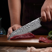 Ensemble de couteaux professionnels 7 pièces couteaux de cuisine en acier damas Kiritsuke Chef Santoku Nariki couteau d'office utilitaire à désosser