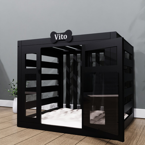 JUNJI özelleştirilmiş lüks masif ağaç kapalı evrensel yıkanabilir kedi kafesi oyuncak köpek kulübesi köpek evi - Product Image 4