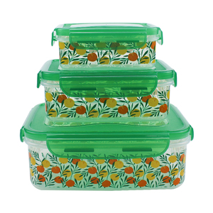 Impression par transfert de chaleur rectangle de qualité alimentaire 3 pièces ensemble PP plastique <span class=keywords><strong>bento</strong></span> boîte à lunch pour conteneur - Product Image 1