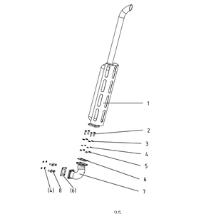 อะไหล่เครื่องจักรกลการเกษตรคุณภาพแท้ DFAM DF354 DFf554 DF454 ชุดท่อไอเสียเหล็ก/ตัวเก็บเสียง - Product Image 2