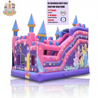 Château gonflable Nova NVAP-0106, rose et violet, avec toboggan sec, château gonflable pour enfants, princesse