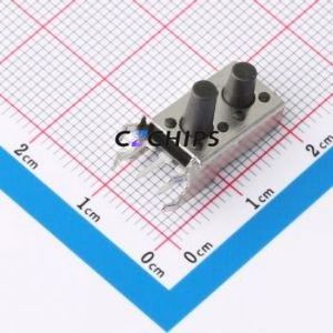 TC-1125-A8.0-B10.0-260 Tactile Switch Through hole-3P,8.6x16.2mm Switch Round Button 2.6N Right Angle Insert With Bracket - Product Image 1