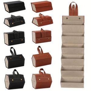 Boîte de rangement de voyage en PU pour lunettes de soleil à 2/3/4/5/6 compartiments, étui de présentation pour lunettes, vente en gros - Product Image 2