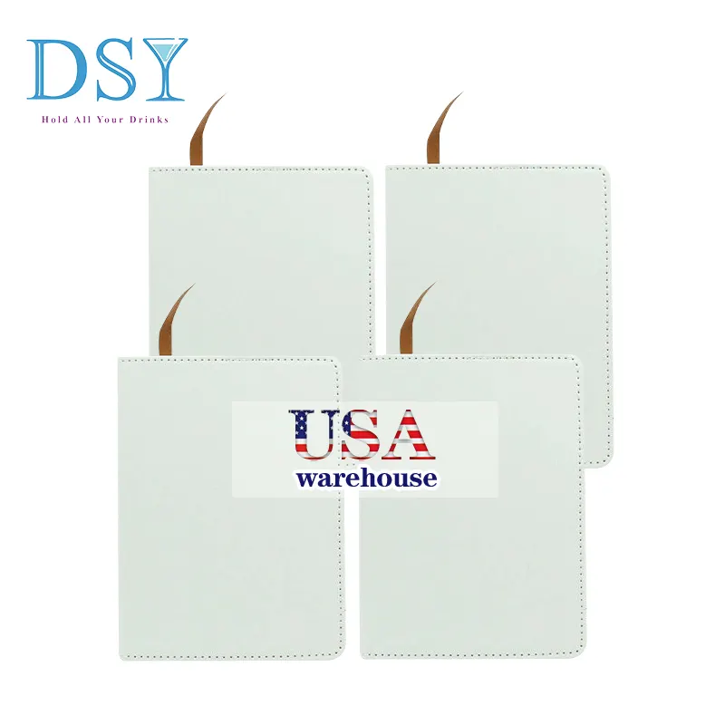 US Warehouse in stock PU leather sublimation notebook binders spiral notebook agenda planner organizer stationery A5 binder