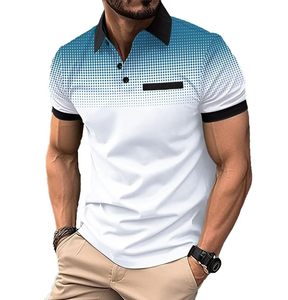 Camiseta de Manga Corta para Hombre, Efecto Seda Helada, Ultra Transpirable, Secado Rápido, Absorbe la Humedad, Poliéster/Algodón Estampado - Product Image 1