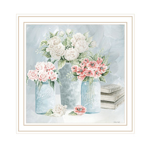Stampa incorniciata bianca HMS pastello peonie Pretties Wall Art - Product Image 2