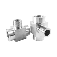 Raccord en T en acier inoxydable 304, filetage femelle 1/8 1/4 BSPP, filetage mâle 3/8 1/2 NPT, connecteur de tuyauterie 3 voies mâle-femelle