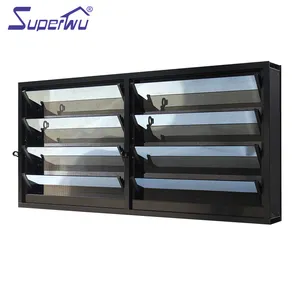 American standard commercial system aluminum glass louver window large scale shutter windows toughened glass