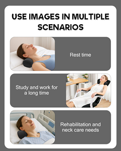 Oreiller ergonomique de soutien du cou en mousse à mémoire de forme en forme d'os, oreiller cervical orthopédique pour adultes, couleur unie, design minimaliste - Product Image 2