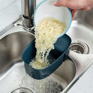 <b>Plastic</b> <b>Kitchen</b> Sink Strainer Drain Fruit Vegetable Drainer Basket Self-standing Leftover Food Sink Garbage Filter Eco-Friendly - Product Image 3