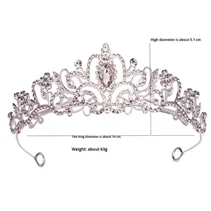 Diadema para niñas de alta calidad, tiara, accesorio para el cabello nupcial Popular y regalo de corona de cumpleaños decimoctavo para niñas - Product Image 6