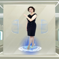 Robots comerciales interactivos inteligentes THLEE, bienvenida virtual a los invitados, Robot, ventana de vidrio, publicidad, pantalla transparente