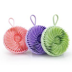 Venta al por mayor de cepillos de baño konjac personalizados, depuradores de silicona ovalados, exfoliante, baño de bebé, cepillo de limpieza <span class=keywords><strong>facial</strong></span>, aplicación corporal - Product Image 3