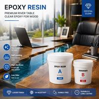 Kit de résine époxy transparente à faible viscosité pour comptoirs de bar, travaux en bois et meubles décoratifs