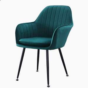 Chaises de salle d'attente vertes bon marché, fauteuil de salon en velours, chaise commerciale pour salon de maquillage - Product Image 1