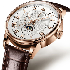 Orologio <span class=keywords><strong>da</strong></span> <span class=keywords><strong>Polso</strong></span> <span class=keywords><strong>di</strong></span> <span class=keywords><strong>Lusso</strong></span> <span class=keywords><strong>da</strong></span> <span class=keywords><strong>Uomo</strong></span> Fashion Impermeabile Luminoso Sportivo con Data Cassa in Lega <span class=keywords><strong>da</strong></span> 50mm Quadrante in Vetro Cinturino in Pelle al Quarzo - Product Image 4