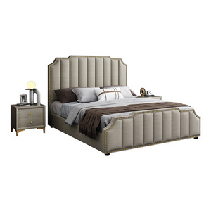 Cadre de <span class=keywords><strong>lit</strong></span> Queen en tissu technique de haute qualité, <span class=keywords><strong>lit</strong></span> double de luxe de grande taille pour chambre à coucher - Product Image 5