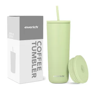 Pastel Color Water Tumbler With Color Box Straw Tumbler Leakproof 304 Stainless Steel And Customized LOGO For Outdoor