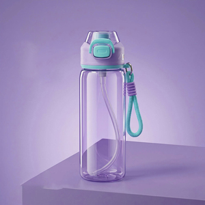 <b>750ml</b> PC Spray <b>Water</b> <b>Bottle</b> Stylish Large Capacity Plastic Straw Cup Sports Space Cup for Girls Student - Product Image 4