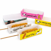 Boîte à hot-dogs coréens à emporter avec couvercle, taille personnalisée et logo sur mesure pour la restauration rapide