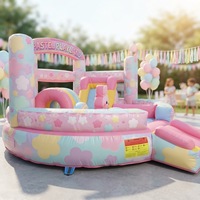 Structure gonflable combinée Lapin avec toboggan et fosse à balles pour jardin