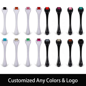 Color mezcla de germanio belleza cosmética logotipo privado <span class=keywords><strong>Derma</strong></span> rodillo para la cara 0,25mm 540 aguja Rosa mango de oro negro de - Product Image 6