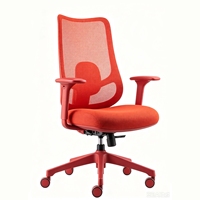 Chaise de bureau ergonomique moderne à dossier mi-haut en maille avec accoudoirs réglables, base pivotante, structure en acier et réglage en hauteur