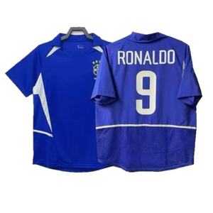 02 for Brazil Home Retro Football Suit for Men Short Sleeve Carlos 9 <strong>Ronaldo</strong> 11 Ball <strong>Clothing</strong> 06 - Product Image 3